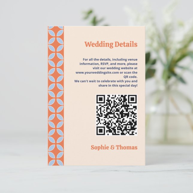 Carte D'accompagnement Mariage rétro du milieu du siècle (Debout devant)