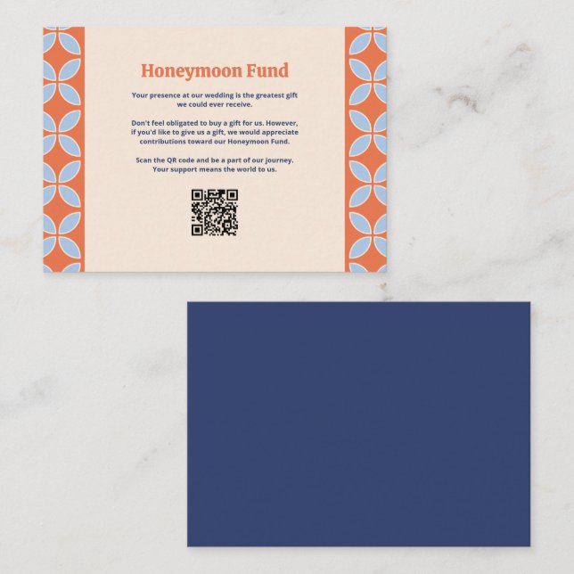 Carte D'accompagnement Mariage rétro du milieu du siècle (Devant / Derrière)