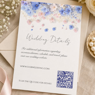 Carte D'accompagnement Mariage romantique aux fleurs sauvages Cottagecore