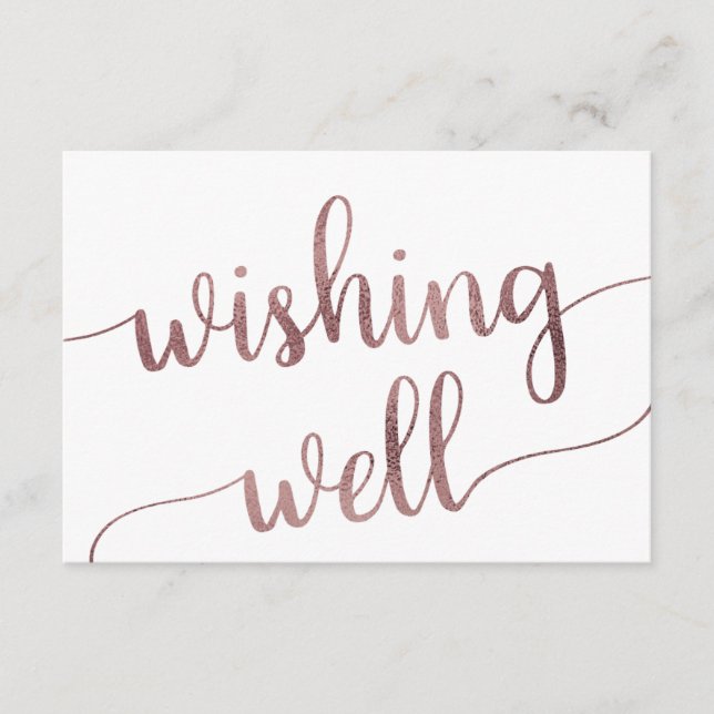 Carte D'accompagnement Mariage rose Gold Wishing (Devant)