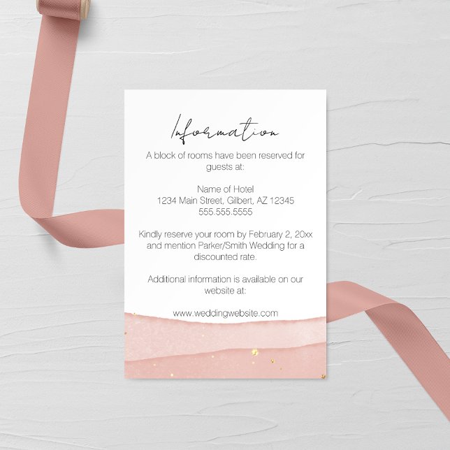 Carte D'accompagnement Mariage rose pâle Ombre (Créateur téléchargé)