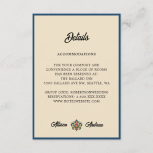 Carte D'accompagnement Mariage Rosemaling Norvégien Enclosure de détail