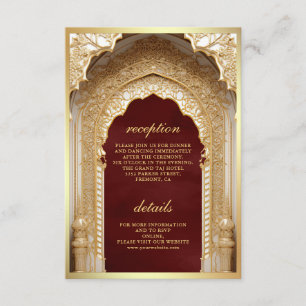 Carte D'accompagnement Mariage Royal Gold Arch Maroon