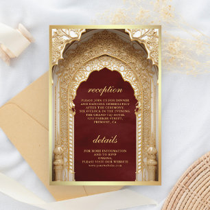 Carte D'accompagnement Mariage Royal Or Armoiries Marron