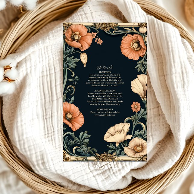 Carte D'accompagnement Mariage royal victorien Mariage floral Whimsical (Créateur téléchargé)