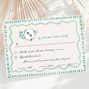 Carte D'accompagnement Mariage RSVP à la main agitée