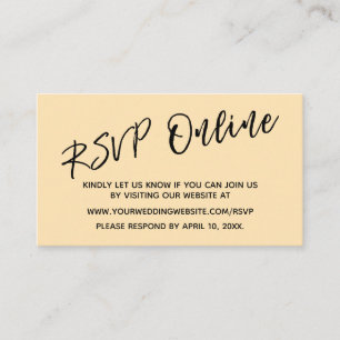 Carte D'accompagnement Mariage RSVP en ligne écriture manuscrite