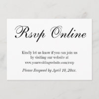 Mariage RSVP en ligne simple élégant noir et blanc