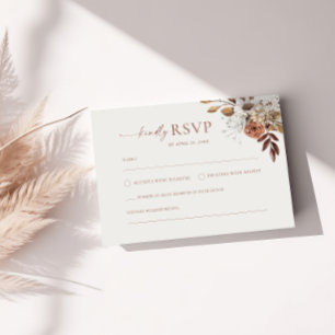 Carte D'accompagnement Mariage RSVP Floral Terracotta