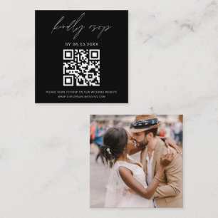 Carte D'accompagnement Mariage RSVP minimaliste de code QR photo budgétai