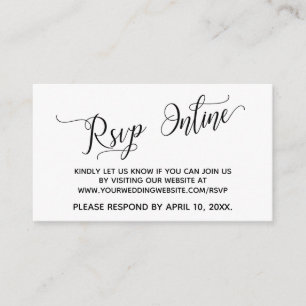 Carte D'accompagnement Mariage RSVP Online Elegant Script