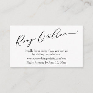 Carte D'accompagnement Mariage RSVP Online Elegant Script Police