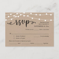 Mariage RSVP, Options de repas, voyants à cordes K