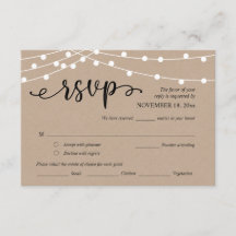 Mariage RSVP, Options de repas, voyants à cordes K