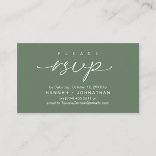 Carte D'accompagnement Mariage RSVP par téléphone ou par courriel réponse