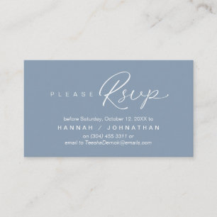 Carte D'accompagnement Mariage RSVP par téléphone ou par courriel réponse