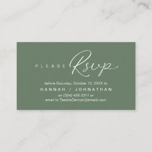 Carte D'accompagnement Mariage RSVP par téléphone ou par courriel réponse