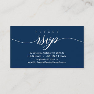 Carte D'accompagnement Mariage RSVP par téléphone ou par courriel réponse