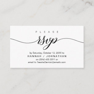 Carte D'accompagnement Mariage RSVP par téléphone ou par courriel réponse