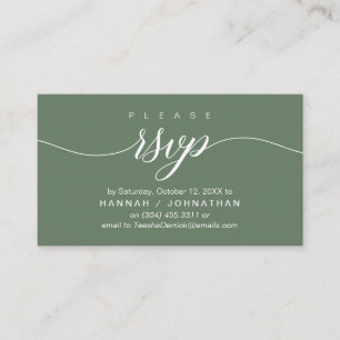Carte D'accompagnement Mariage RSVP par téléphone ou par courriel réponse