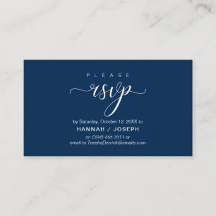 Carte D'accompagnement Mariage RSVP par téléphone ou par courriel réponse