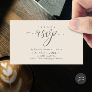 Carte D'accompagnement Mariage RSVP par téléphone ou par courriel réponse