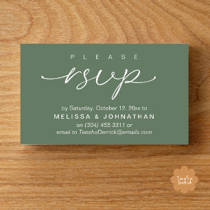Carte D'accompagnement Mariage RSVP par téléphone ou par courriel réponse
