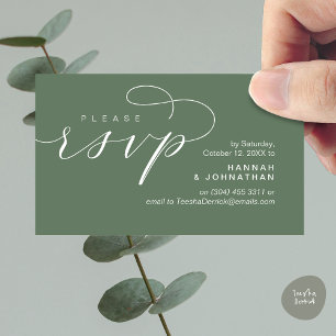 Carte D'accompagnement Mariage RSVP par téléphone ou par courriel réponse