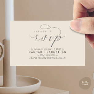 Carte D'accompagnement Mariage RSVP par téléphone ou par courriel réponse