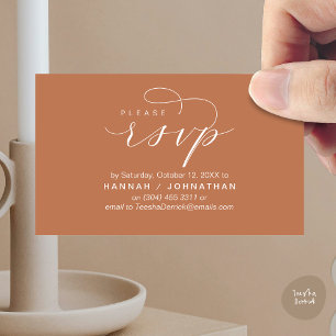 Carte D'accompagnement Mariage RSVP par téléphone ou par courriel réponse