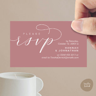 Carte D'accompagnement Mariage RSVP par téléphone ou par courriel réponse