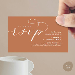 Carte D'accompagnement Mariage RSVP par téléphone ou par courriel réponse