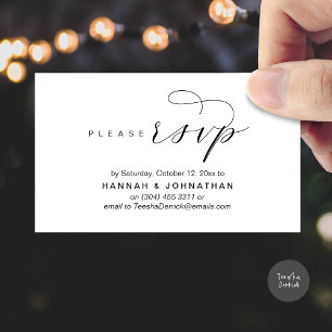 Carte D'accompagnement Mariage RSVP par téléphone ou par courriel réponse