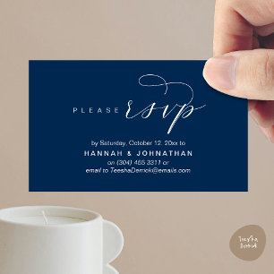 Carte D'accompagnement Mariage RSVP par téléphone ou par courriel réponse