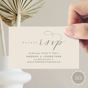 Carte D'accompagnement Mariage RSVP par téléphone ou par courriel réponse