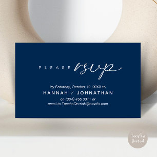 Carte D'accompagnement Mariage RSVP par téléphone ou par courriel réponse