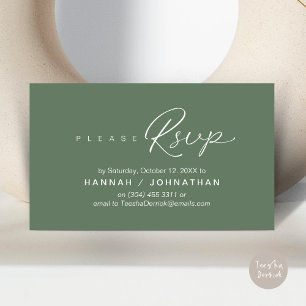 Carte D'accompagnement Mariage RSVP par téléphone ou par courriel réponse