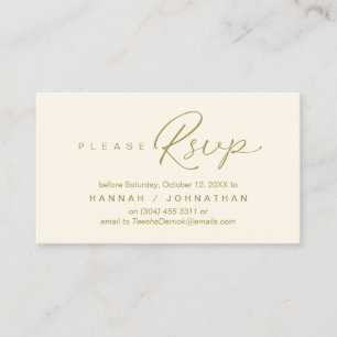 Carte D'accompagnement Mariage RSVP par téléphone ou par courriel réponse