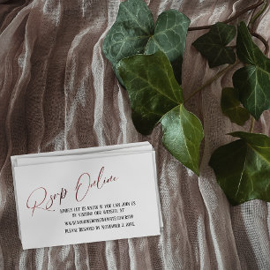 Carte D'accompagnement Mariage RSVP Rose en ligne Gold Elegant écriture m