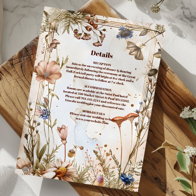 Carte D'accompagnement Mariage Rustique Aquarelle en Forêt (Créateur téléchargé)