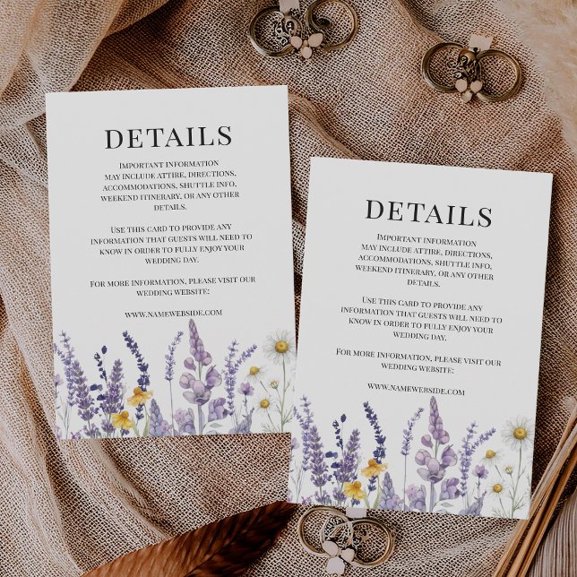 Carte D'accompagnement Mariage rustique de fleurs sauvages élégant et mod (Créateur téléchargé)