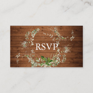 Carte D'accompagnement Mariage rustique de verdure RSVP