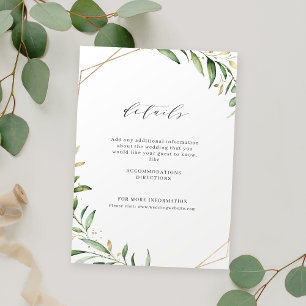 Carte D'accompagnement Mariage rustique géométrique à la verdure moderne 