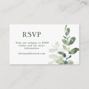 Carte D'accompagnement Mariage rustique Mariage Eucalyptus Botanique RSVP