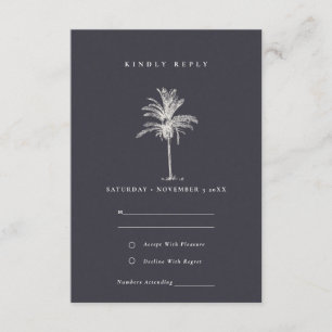 Carte D'accompagnement Mariage rustique Tropical Palm Tree Marine Kraft R
