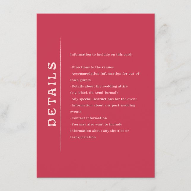 Carte D'accompagnement Mariage San Miguel (Devant)