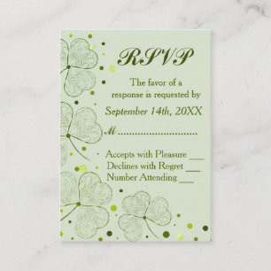 Carte D'accompagnement Mariage shamrock RSVP 2