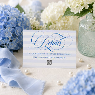 Carte D'accompagnement Mariage simple à rayures bleues