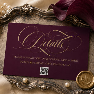Carte D'accompagnement Mariage simple classique Bourgogne