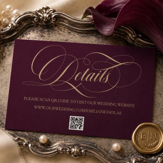 Carte D'accompagnement Mariage simple classique Bourgogne (Créateur téléchargé)